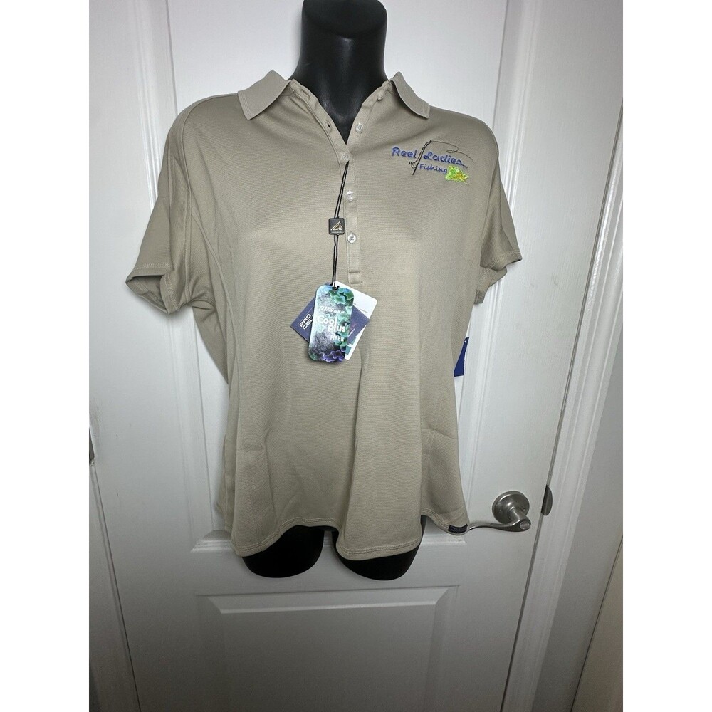 Pro Celebrity American Team Sports Reel Ladies Fishing Tan Polo Sz L
